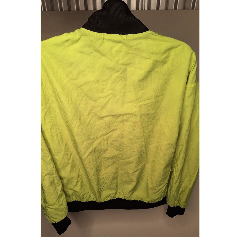 Speedo x Forever 21 Reversible Windbreaker Neon Green Marble Swirl Jacket Small - Picture 2 of 14